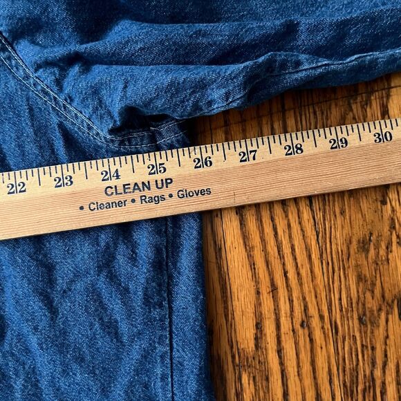 Vintage 90s Three Rivers Jack Daniel's Denim Button Up Shirt XL Plaid Collar USA - Picture 6 of 9